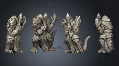 Lizardman mage stl model for CNC