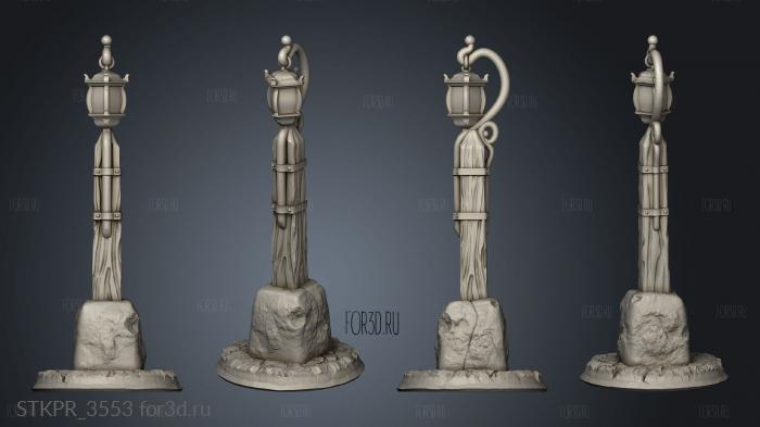 Streetlamp 3d stl for CNC