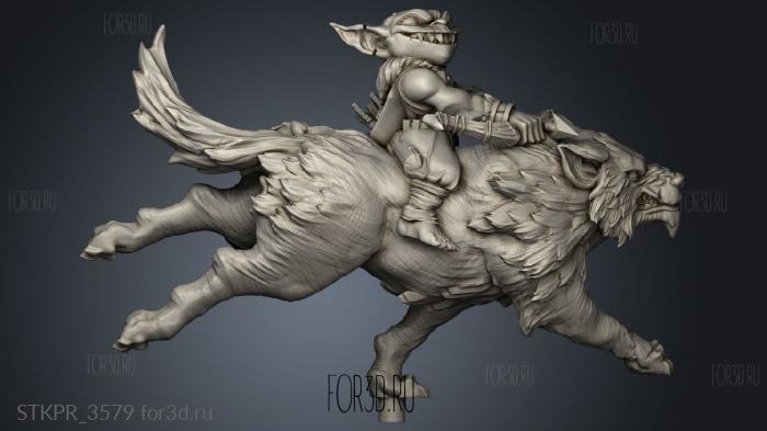 Goblins Characters Mounted goblin archer 3d stl for CNC