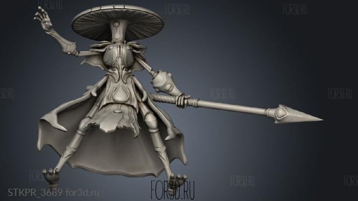 Mushroom Folk Warrior Spear 3d stl for CNC
