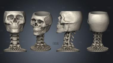 Chalice Skull stl model for CNC