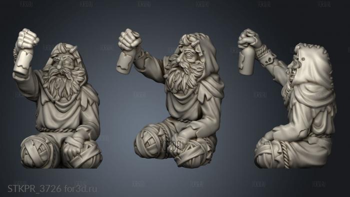 Characters BEGGAR WITHOUT BASE 3d stl for CNC