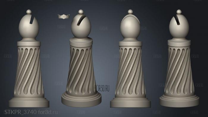 Chess 3d stl for CNC