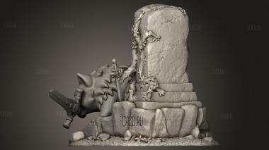 Чиби Великий Серый Волк Сиф Темные души 3d stl модель для ЧПУ