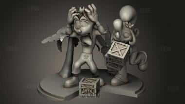 Диорама Крэш и Коко Аку 3d stl модель для ЧПУ