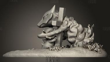 Статуя-диорама Cubone 3d stl модель для ЧПУ