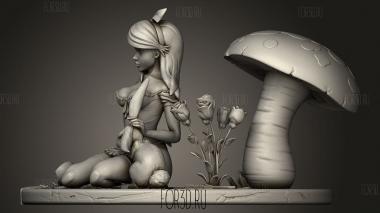 Гриб-диорама Темной Алисы 3d stl модель для ЧПУ