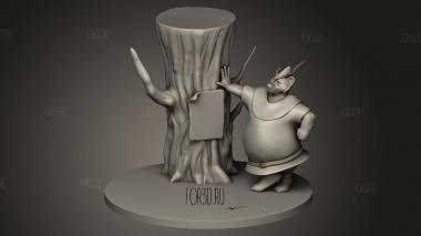 Диорама Робин Гуда Диснеевского Маленького Джона 3d stl модель для ЧПУ