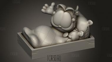 Диорама разочарования и Гарфилд в постели 3d stl модель для ЧПУ