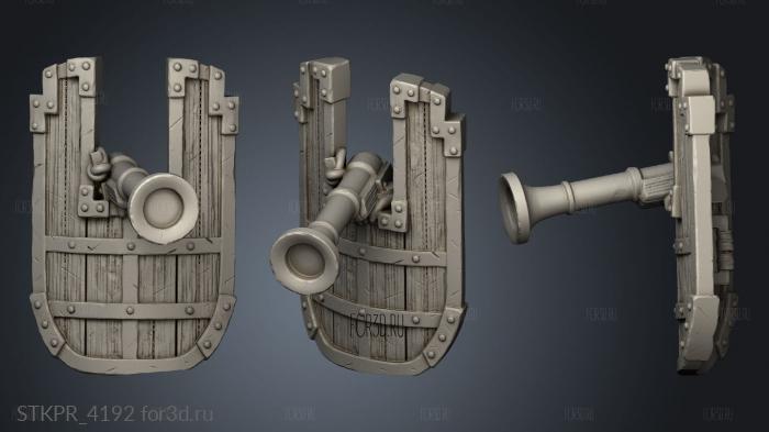 Dwarven Rifle and Hield 3d stl for CNC