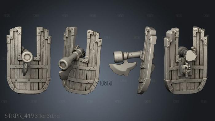 Dwarven Rifle and Hield 3d stl for CNC