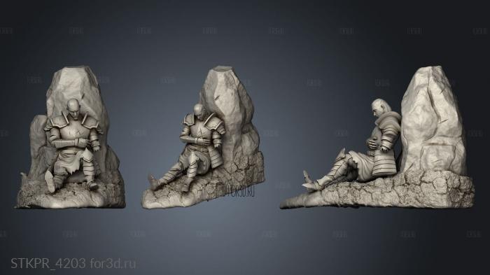 Dying Soldier Rock 3d stl for CNC