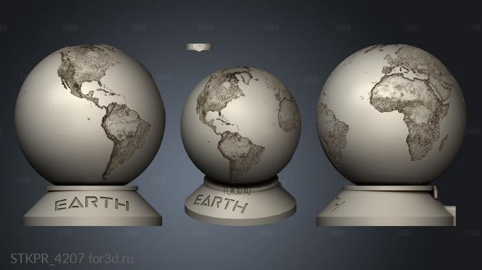 Earth Globe Lamp 3d stl for CNC