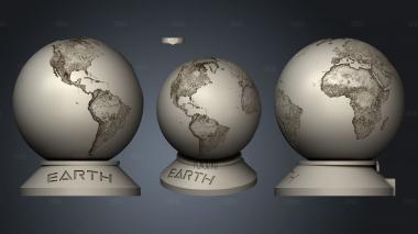 Earth Globe Lamp stl model for CNC