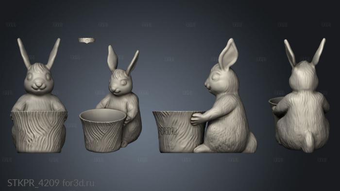 easter bunny toy pot planter  With Us 3d stl for CNC