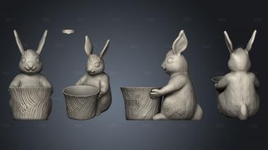 easter bunny toy pot planter  With Us stl model for CNC