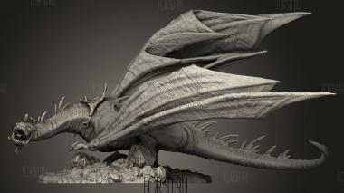 Упавшая статуя Зверя-Виверны 3d stl модель для ЧПУ