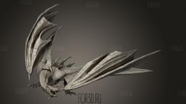 Упавший Зверь Виверна 3d stl модель для ЧПУ