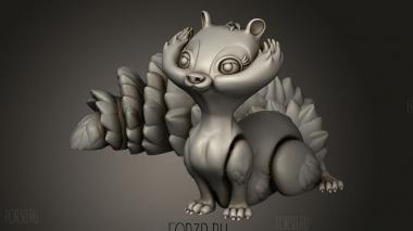 Гибкая Белка Прямой Длинный Хвост Изогнутый Короткий 3d stl модель для ЧПУ