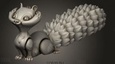 Гибкий Беличий Прямой Длинный Хвост 3d stl модель для ЧПУ