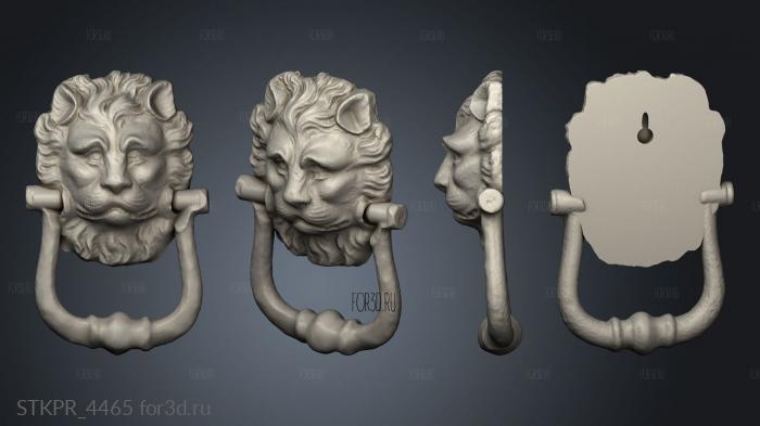 Functional Lion Door Knocker 3d stl for CNC