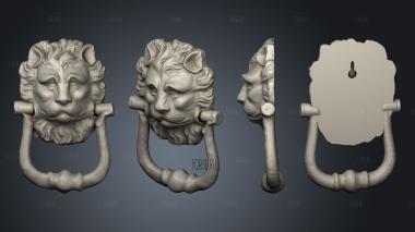 Functional Lion Door Knocker stl model for CNC