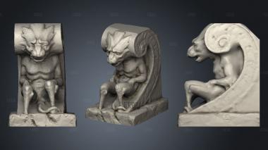 Gargoyle Post Toppers stl model for CNC