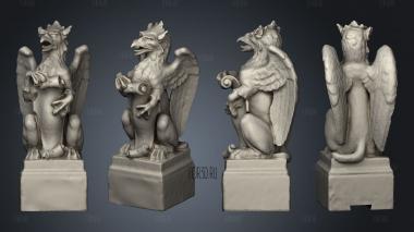 Gargoyle Post Toppers stl model for CNC