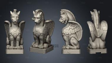 Gargoyle Post Toppers stl model for CNC