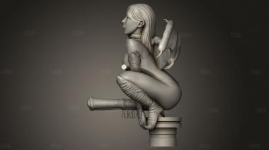 Горгулья фута 3d stl модель для ЧПУ