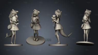 Gawr Gura Figurine and KO Kai Huh stl model for CNC