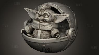 Нарезанный Гремлин Грогу 3d stl модель для ЧПУ