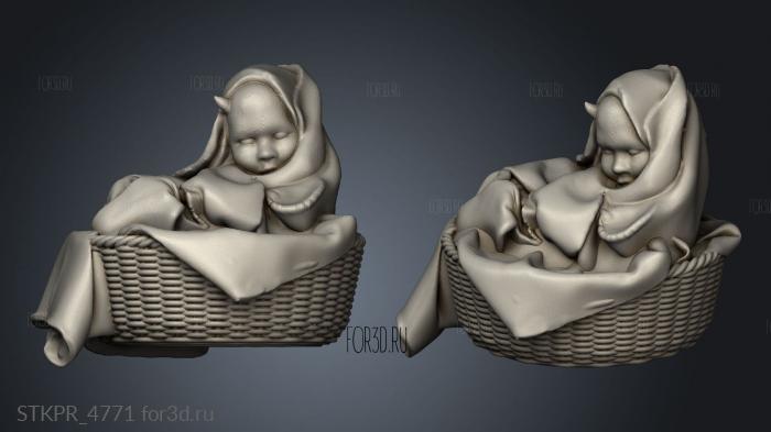 CURSED BABY 3d stl for CNC