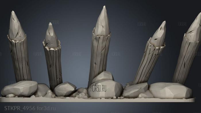 ROCK FIELD Spikes Asset 3d stl for CNC