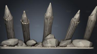 ROCK FIELD Spikes Asset stl model for CNC