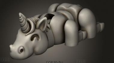 Ленивые Лошади Единорога 3d stl модель для ЧПУ