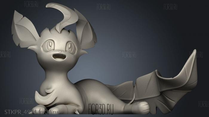 leafeon crest lying 3d stl for CNC