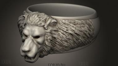 Кольцо со Львом 3d stl модель для ЧПУ