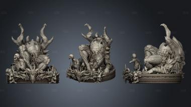 Mephisto Statue Demon With Neck stl model for CNC