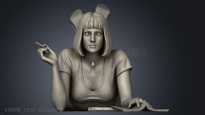 Mia Wallace length necklace cigarette 3d stl for CNC