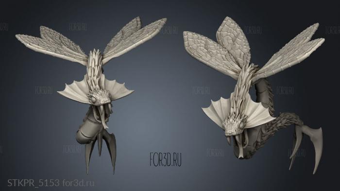 Might Magic Dragon Fly 3d stl for CNC