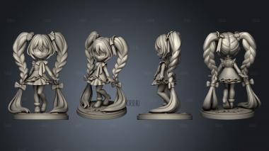 Miku Rapunzel stl model for CNC