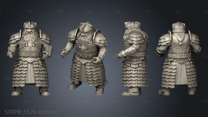 Enanos Colinas Hierro Units Dwarven warrior 3d stl for CNC