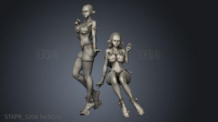 Monhun duo Hino A Minoto Bikini Back hair 3d stl for CNC