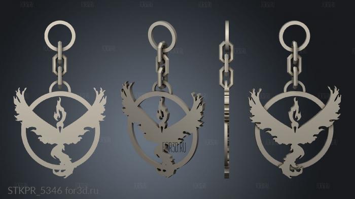 Pokemon Go Keyring Valor 3d stl for CNC