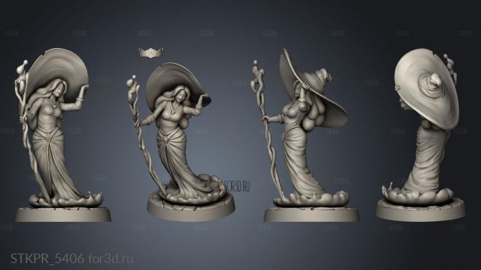 Plasmoid Girl Witch 3d stl for CNC