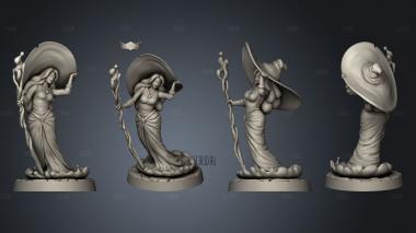 Plasmoid Girl Witch stl model for CNC