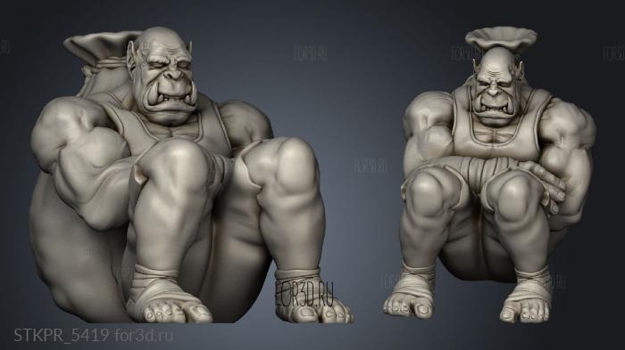 ORC Tribe Forge Lazy Peon sleeping 3d stl for CNC