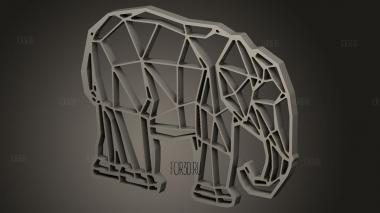 Слон,сделанный по индивидуальному у оригами 3d stl модель для ЧПУ