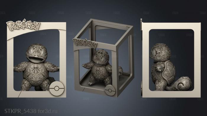 Ornamental Squirtle face 3d stl for CNC